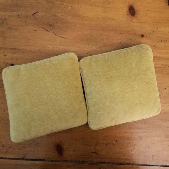 2 Small Pillows, Cross Stitch Frog, Cute Neutral Handmade Primitive Boho Prairie - Picture 4 of 8